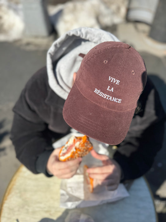 Embroidered "Vive La Résistance" Corduroy Cap