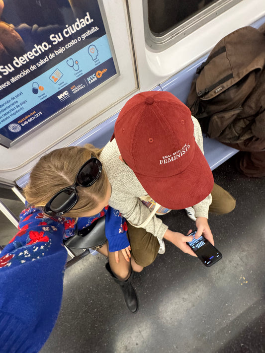 Embroidered "Real Men Are Feminists" Corduroy Cap