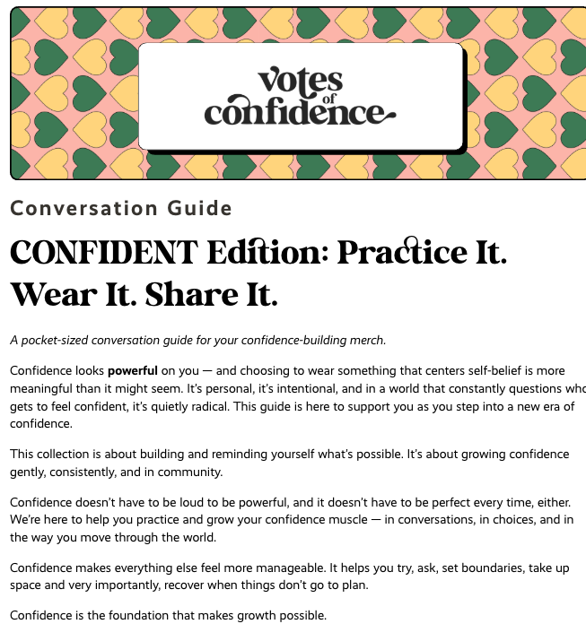 "CONFIDENT" Conversation Guide
