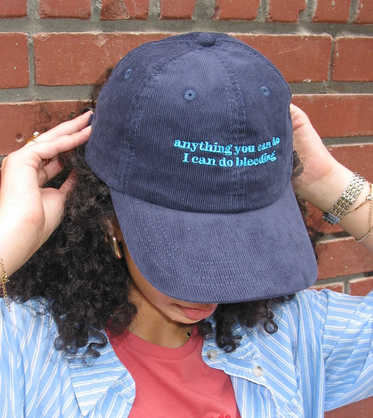 “Anything You Can Do I Can Do Bleeding” Corduroy Hat