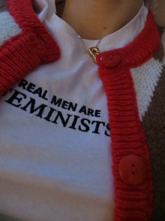 "Real Men Are Feminists" Medium Crop Tee
