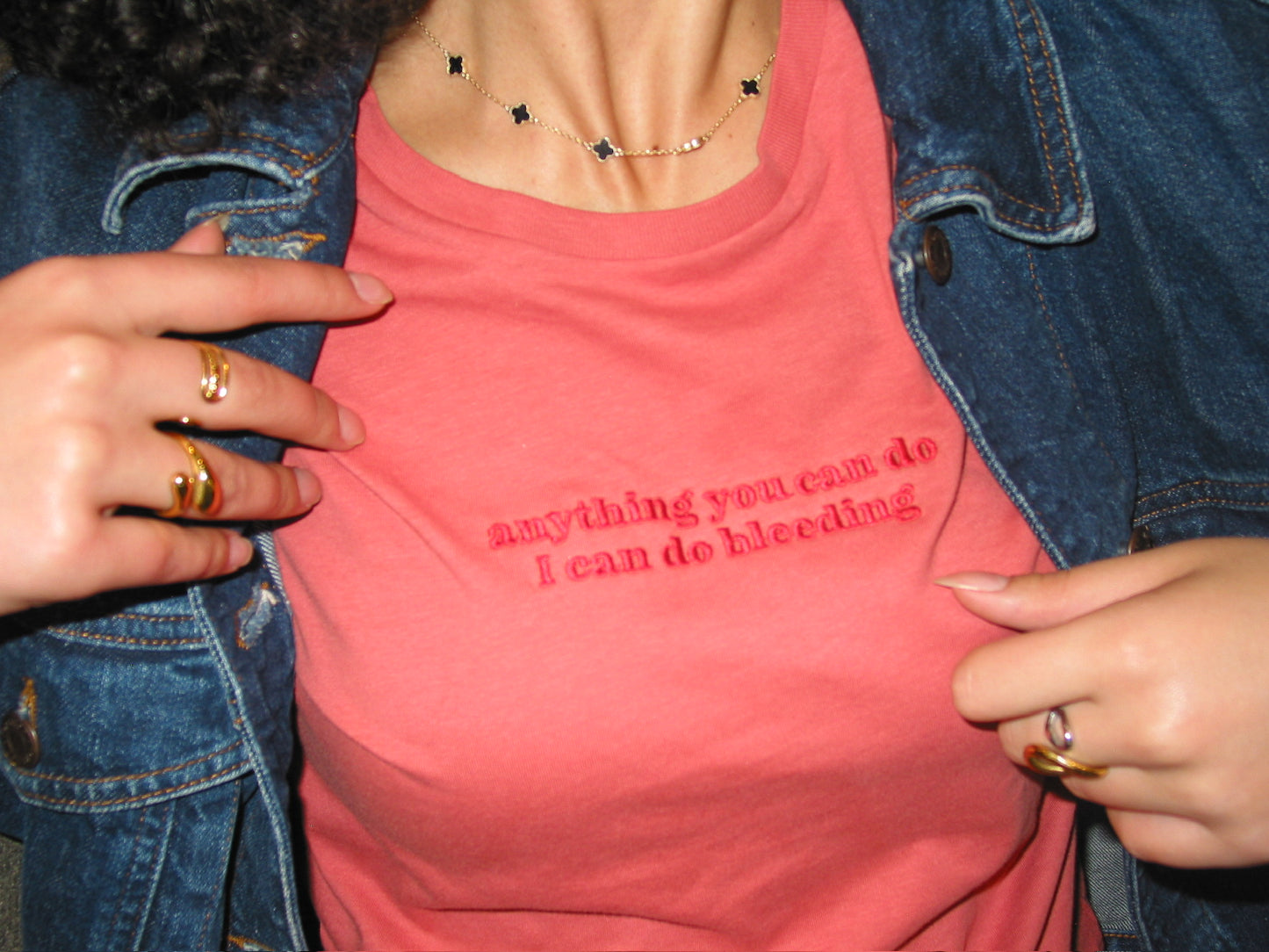 "Anything You Can Do I Can Do Bleeding" Medium Crop Tee