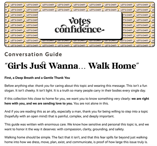 "Girls Just Wanna... Walk Home" Conversation Guide