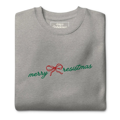 Embroidered "Merry Resistmas" Crew Bow